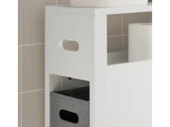SoBuy Nischenregal mit 2 abnehmbaren Körben Holz Vlies Weiß BZR83-W