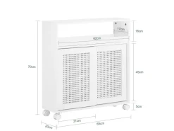 SoBuy Nischenregal Nischenschrank mit Rollen Küchenregal Rollwagen 20cm BZR119-W