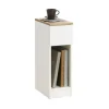 SoBuy Schmaler Nachttisch Beistelltisch mit Schublade 20x60x35cm Weiß FBT111-WN