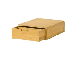 SoBuy Schubladenbox Aufbewahrungsbox Schreibtischorganizer 30x12x42cm Bambus FRG83-N* Aufbewahrung