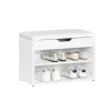 SoBuy Schuhbank mit Sitzfläche Sitzbank Schuhregal aus MDF 60x44x30cm Weiß FSR25-W* Sitzbänke
