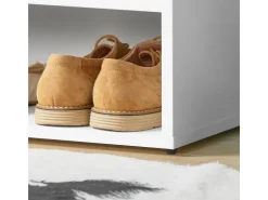 SoBuy Schuhbank mit Sitzfläche Sitzbank Schuhregal aus MDF 60x44x30cm Weiß FSR25-W* Sitzbänke