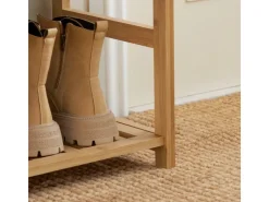 SoBuy Schuhbank mit Sitzfläche und Schubladen Sitzbank Natur Bambus FSR47-N