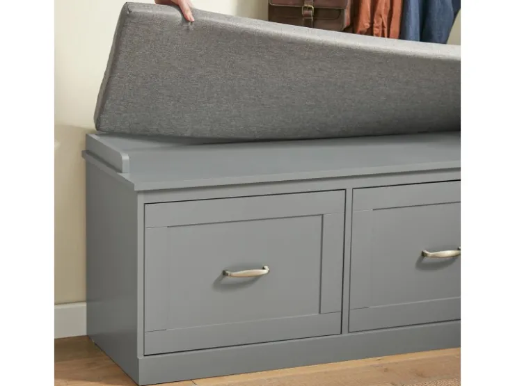 SoBuy Schuhbank mit Sitzfläche und 4 Fächern MDF Grau FSR131-HG