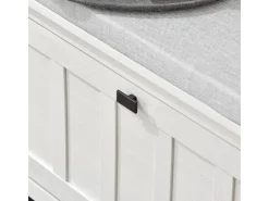 SoBuy Schuhbank mit Sitzkissen Sitzbank Schuhregal Weiß 80cm FSR161-W* Kissen|Sitzbänke