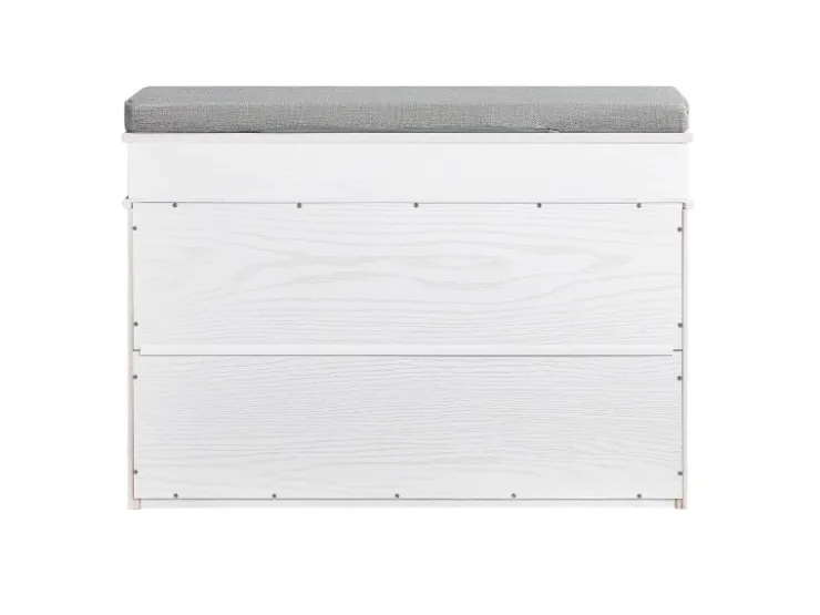 SoBuy Schuhbank mit Sitzkissen Schuhregal Schmal Sitzbank für Flur 75x51x24cm FSR82-L-WG