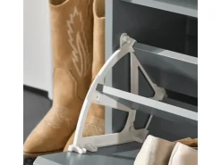 SoBuy Schuhbank Schmal mit Klappe Garderobenbank mit Sitzkissen FSR98-L-HG* Kissen|Sitzbänke