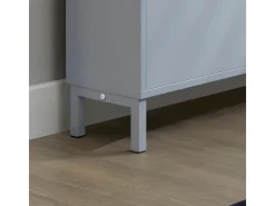 SoBuy Schuhkipper mit 4 Klappen Schuhschrank Schuhkommode Hellgrau FSR100-HG
