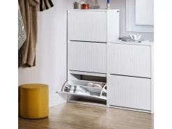 SoBuy Schuhkipper mit 3 Klappen Schuhschrank Schuhkommode Weiß FSR165-H-W* Sitzbänke