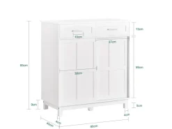 SoBuy Schuhschrank Buffet Küchenschrank Sideboard Kommode Weiß FSB84-W* Sideboards