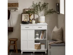 SoBuy Schuhschrank Buffet Küchenschrank Sideboard Kommode Weiß FSB84-W* Sideboards