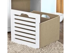 SoBuy Schuhtruhe mit 3 Körben Weiß Holzwerkstoff 105cm FSR23-W* Sitzbänke