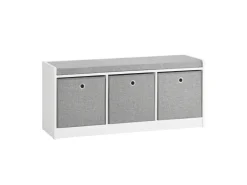 SoBuy Schuhtruhe mit Stauraum Sitzbank Schuhbank Weiß Holzwerkstoff FSR65-DG