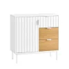 SoBuy Sideboard Küchenschrank Kommode Weiß/Natur 75x76x35cm FSB91-WN* Sideboards|Kommode