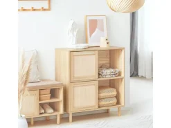 SoBuy Sideboard Kommode Küchenschrank Flurschrank Lowboard Natur FSB87-N