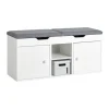 SoBuy Sitzbank mit 2 Sitzkissen und Stauraum PB Weiß FSR96-W* Regal Weiß|Kissen
