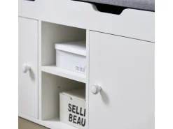SoBuy Sitzbank mit 2 Sitzkissen und Stauraum PB Weiß FSR96-W* Regal Weiß|Kissen