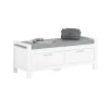 SoBuy Sitzbank mit Stauraum und 2 Schubladen MDF Weiß FSR74-W* Regal Weiß|Sitzbänke