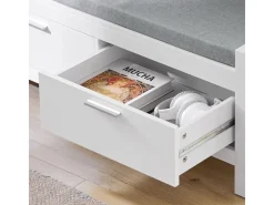 SoBuy Sitzbank mit Stauraum und 2 Schubladen MDF Weiß FSR74-W* Regal Weiß|Sitzbänke
