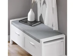 SoBuy Sitzbank mit Stauraum und 2 Schubladen MDF Weiß FSR74-W* Regal Weiß|Sitzbänke