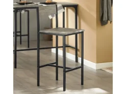SoBuy Sitzgruppe mit 4 Hockern Holz Metall Natur Schwarz OGT14-N* Möbelserien