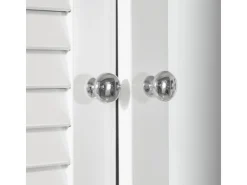 SoBuy Spiegelschrank mit Lamellentür Hängeschrank Wandschrank Weiß BZR55-W* Schränke|Aufbewahrung