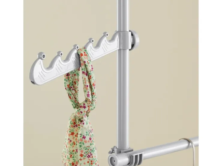 SoBuy Teleskop Kleiderständer mit 4 Kleiderstangen Garderobenständer Grau KLS03-II-HG