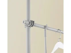 SoBuy Teleskop Kleiderständer mit 4 Kleiderstangen Garderobenständer Grau KLS03-II-HG
