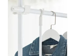 SoBuy Teleskopstange Kleiderständer mit 1 Kleiderstange und 3 Ablagen KLS14-WN* Garderoben