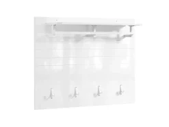 SoBuy Wandgarderobe Garderobenleiste mit Regal und Haken Garderobenpaneel für Flur FHK36-W* Garderoben