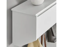 SoBuy Wandgarderobe mit 2 Klappen und 5 Haken MDF Weiß FHK24-W* Garderoben