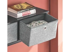SoBuy Wandgarderobe mit 3 Körben und 5 Haken Holz Schwarz FRG282-SCH* Garderoben