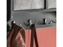 SoBuy Wandgarderobe mit 3 Körben und 5 Haken Holz Schwarz FRG282-SCH* Garderoben