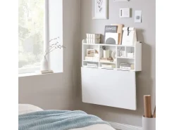 SoBuy Wandklapptisch mit integriertem Regal MDF Weiß FWT07-II-W