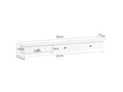 SoBuy Wandschrank mit 3 Schubladen Hängeschrank Weiß FRG43-L-W* Schweberegale|Regal Weiß