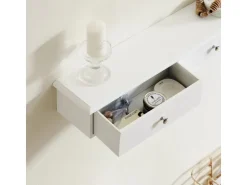 SoBuy Wandschrank mit 3 Schubladen Hängeschrank Weiß FRG43-L-W* Schweberegale|Regal Weiß