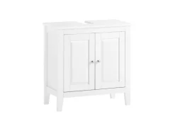 SoBuy Waschbeckenunterschrank Badschrank mit 2 Türen MDF 60x62x30cm Weiß FRG202-W* Schränke