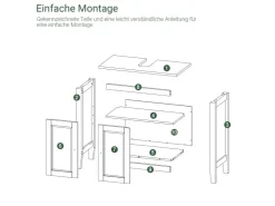 SoBuy Waschbeckenunterschrank Badschrank mit 2 Türen MDF 60x62x30cm Weiß FRG202-W* Schränke