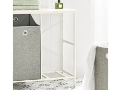 SoBuy Wäscheschrank mit 2 abnehmbaren Wäschesäcken Metall Vlies Grau BZR57-W* Sitzbänke