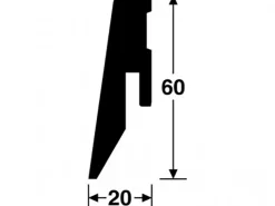 Sockelleiste Buche Swaran 60 mm x 20 mm Länge 2600* Zierprofile