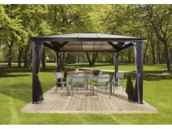 Sojag Aluminium-Pavillon Verona 10 x 14 Anthrazit 423 cm x 298 cm x 261 cm* Insektenschutz