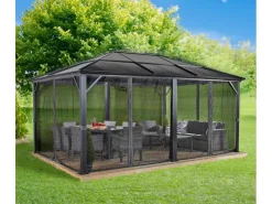 Sojag Pavillon Meridien 12 x 16 Anthrazit 365 cm x 485 cm x 270 cm* Insektenschutz
