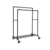 Songmics Doppelkleiderstange mit Rollen und Ablage 50 x 100 x 163 cm Schwarz* Garderoben