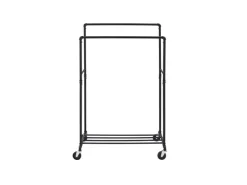 Songmics Doppelkleiderstange mit Rollen und Ablage 50 x 100 x 163 cm Schwarz* Garderoben