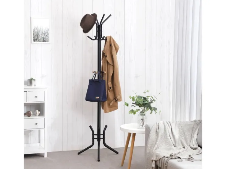 Songmics Hutständer 12 Haken 49 cm x 176 cm Schwarz