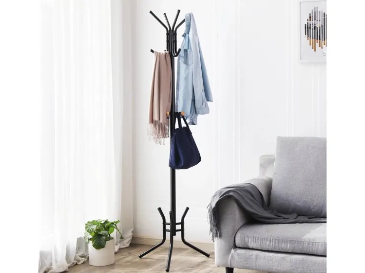 Songmics Hutständer 12 Haken 49 cm x 176 cm Schwarz