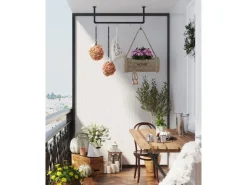 Songmics Kleiderstangen Wandbefestigung 2er Set 92 cm x 30 cm x 7 cm Schwarz