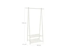 Songmics Kleiderständer 2 Ablagen 40 cm x 87,5 cm x 155 cm Weiß