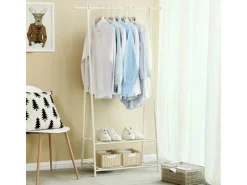Songmics Kleiderständer 2 Ablagen 40 cm x 87,5 cm x 155 cm Weiß