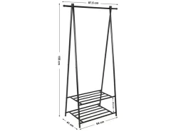 Songmics Kleiderständer 2 Ablagen 155,7 cm x 87,8 cm x 41,6 cm Schwarz* Garderoben